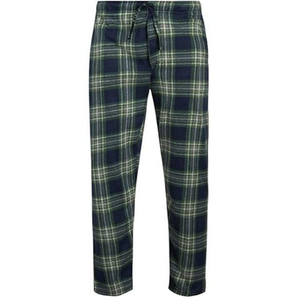 Men's Fleece Pajama Pants - Size Large Soft Plaid Lounge Pants with Pockets - Picture 6 of 8